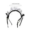 Lovely Bowknot Maid Headband Hairband Ruffle Cosplay Headpieces Maid Costume Accessory For Women Halloween Cosplay