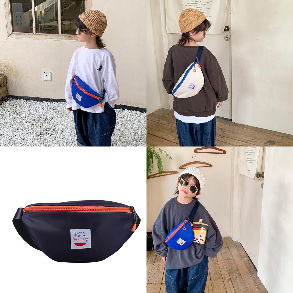 Stylish Children's Crossbody Canvas Bag For Boys With Abstract Design And Durable Features