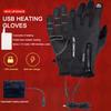 USB Pekskärmsvantar Vintervarma Elektriskt Uppvärmda Handskar Värmande Termiska Handskar för Cykling Löpning Körning Vandring Gång