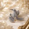 Luxury Bird Badge Pin Rhinestone Zircon Bird Brooches Trendy Accessory Breast Flower  For Women Men