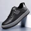 Single Shoes Casual Men's Shoes Soft Leather Big Head Shoes 2025 Autumn New Clown Shoes Men's Lace-up Sports Shoes White Shoes