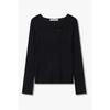 Vov Slit Neck Detail Slim Knit Pullover 7155350003 