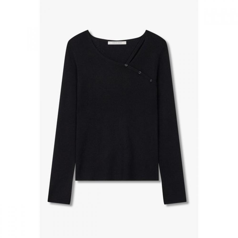Vov Slit Neck Detail Slim Knit Pullover 7155350003 