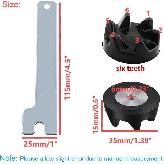 9704230 Blender Coupler 2 Packs with Spanner Kit Replacement Parts Compatible with KitchenAid KSB5WH KSB5 KSB3 WP9704230VP WP9704230 Driver