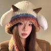 Knitted Hats In And Winter, With Plush Called For Warmth, Wrapped In Ear , And Woolen Hats