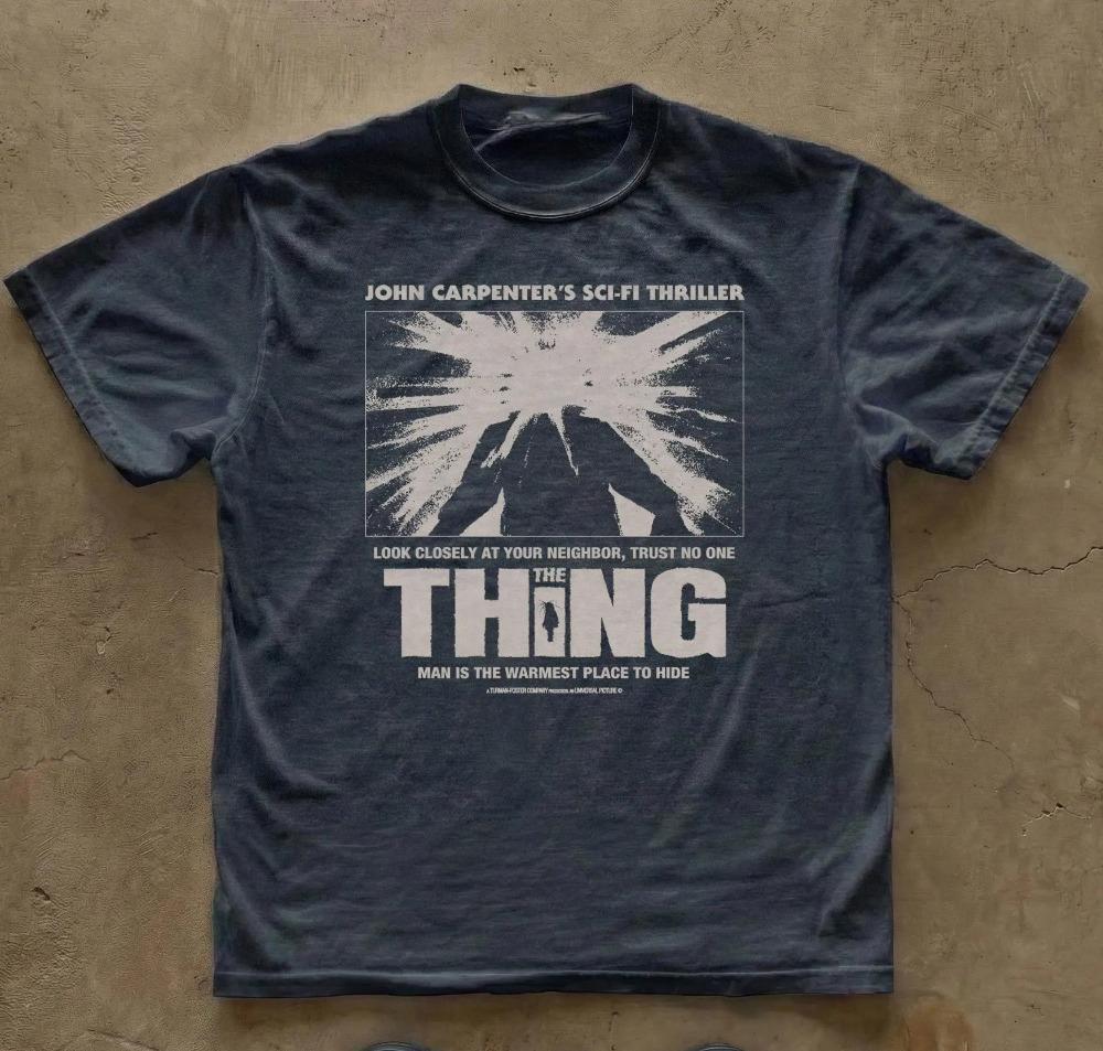 Monster Movie Poster Tshirt  John Carpenter Horror Movie Tshirt Unisexs and Womens Tshirt Street Fashion Printed Tshirt S