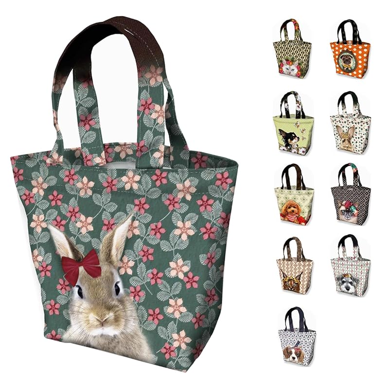 

[Lucie dancette] rabbit ribbon tote bag made in Japan bag mini tote bag mini Tote Bag fashion ladies present gift gift [Lucidan set], green