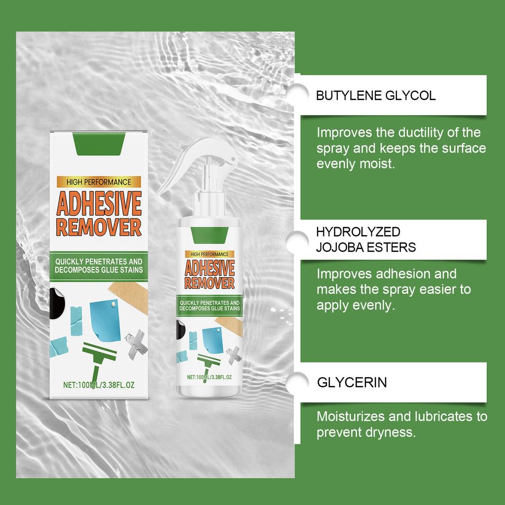 Adhesive Removal Spray, Tape Adhesive Residue Remover, Adhesive Remover With Plastic Scraper, Fast Removal Adhesive Remover, Car Sticker Remover 100ML