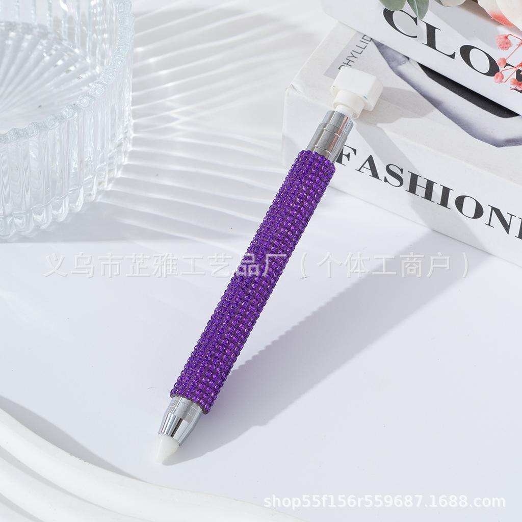 Diamond-encrusted nail art tools Double-head point pen wholesale Rotary push-pressing mud Sticky drill point pen Wave point drill pen