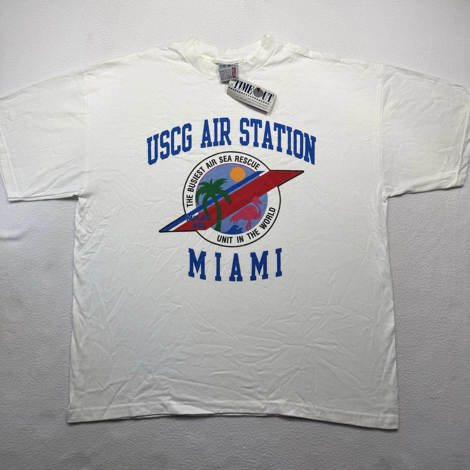 

Новая Винтажная Т-футболка USCG Мужская XL Miami Florida США Новая с бирками 90-е S