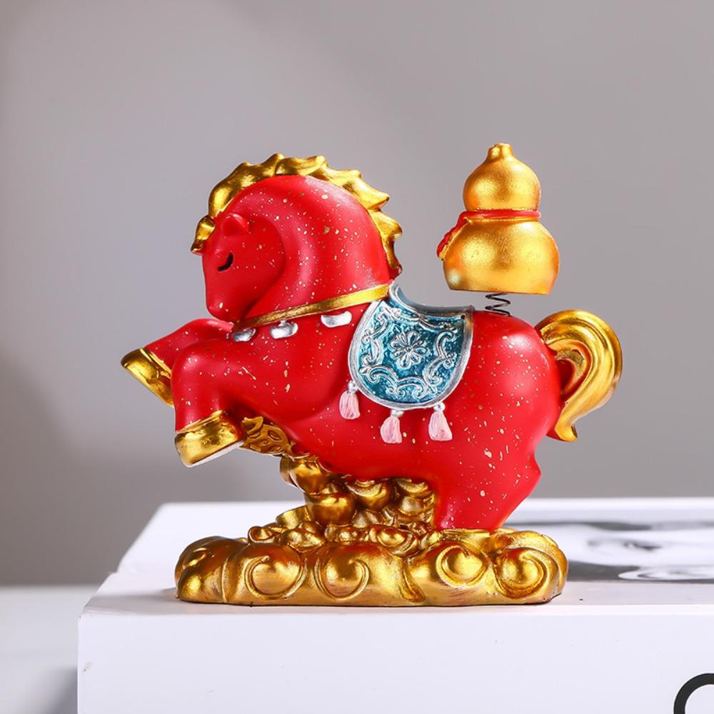 Desktop Ornament New Year Mascot Miniature Resin Zodiac Ornaments Gift Horse Figurine Cabinet