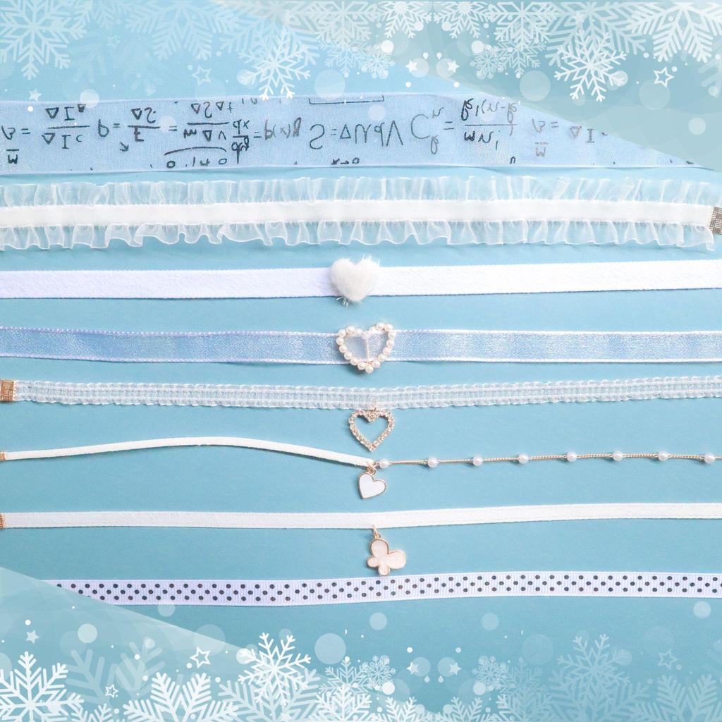 Weihnachts-Herzanhänger Choker-Halskette für Damen – Weiße Schlüsselbeinkette mit Nischendesign