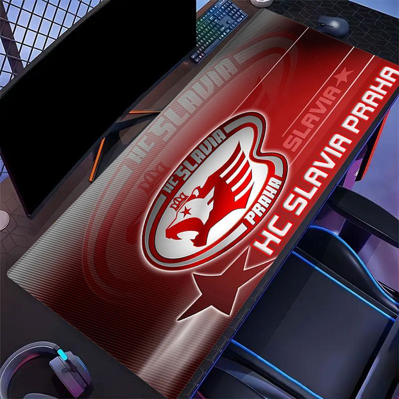SK Slavia Praha Art Mouse Pad, Large Gaming Desk Mat, Non-slip XXL Mousepad for Laptop & Tablet, Mini PC Playmat with Stitched Edges