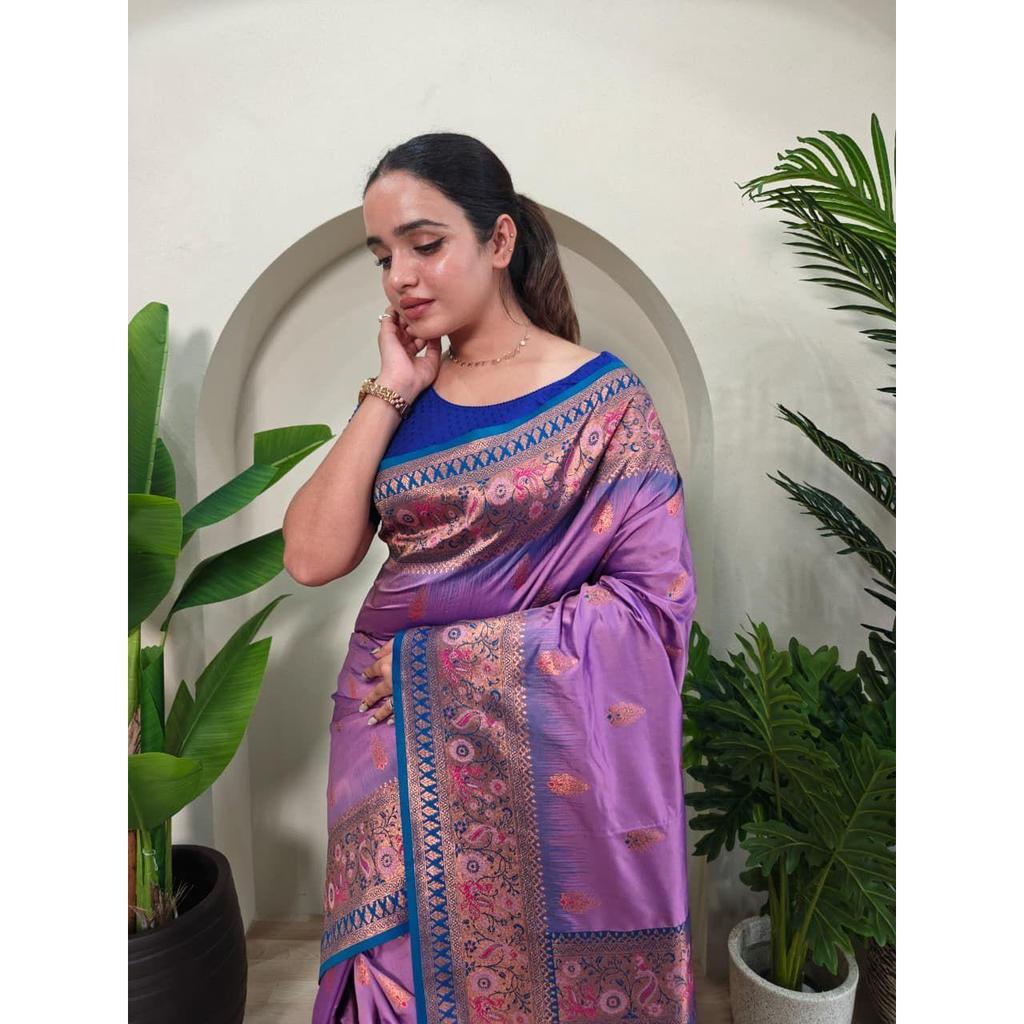 Beautiful rich pallu & jacquard work on all over the saree