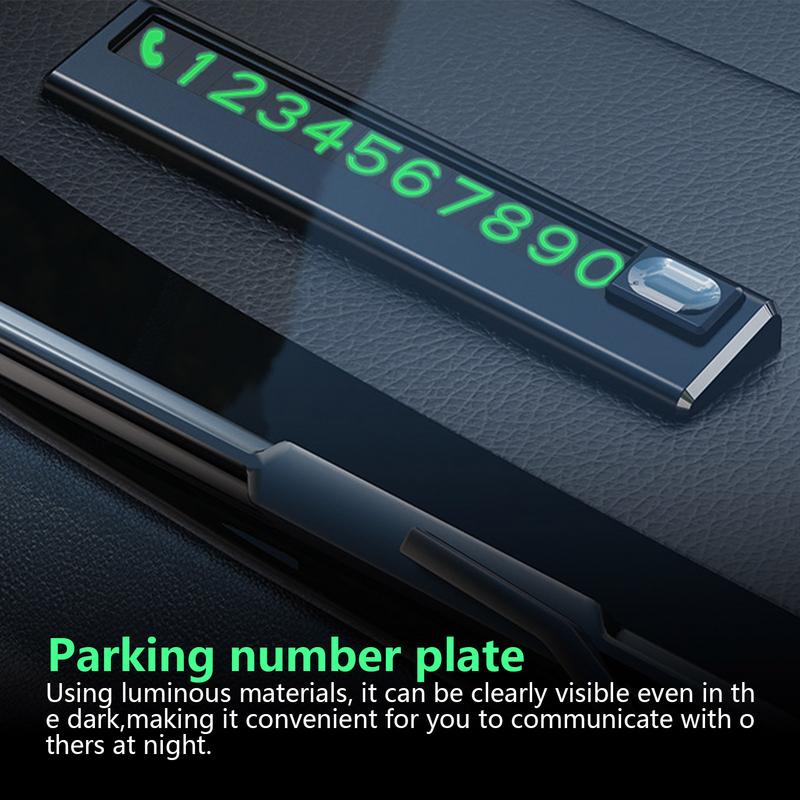 1PC Parking Number Plate Ornaments Car Moving Number Plate Creative Luminous Parking Phone Number Plate Automotive Supplies