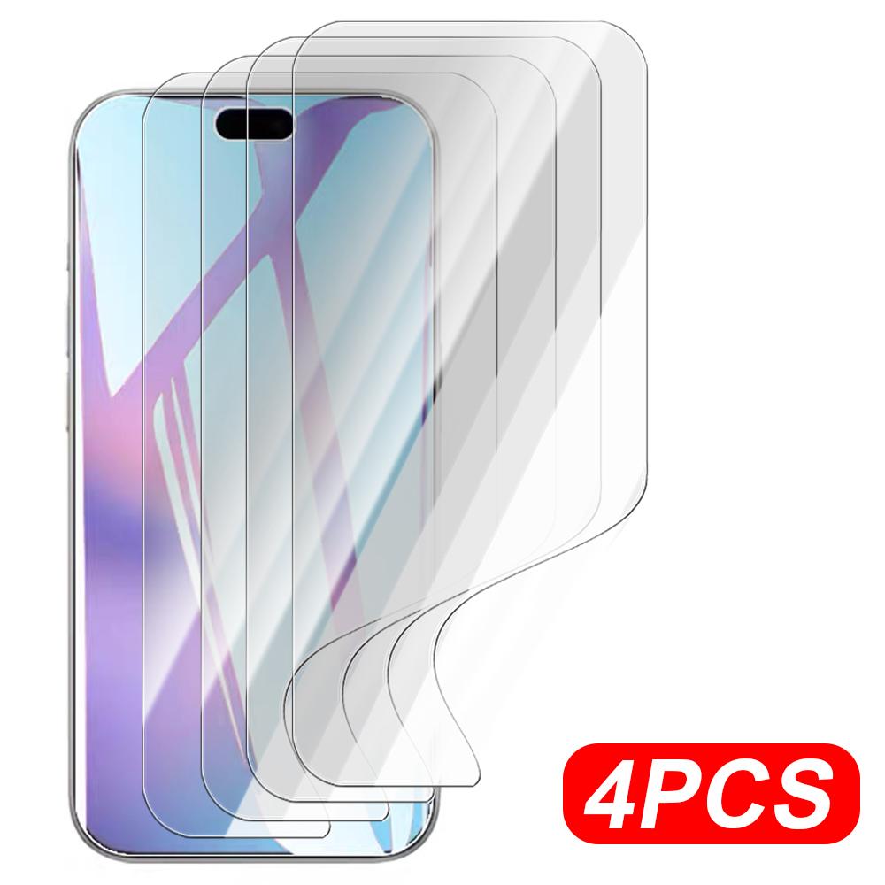 

4 pces 17pm filme de hidrogel para iphone 17 16 pro max protetores de tela de ar hd claro macio anti-risco filmes para iphone 17air 16e For iphone16 e
