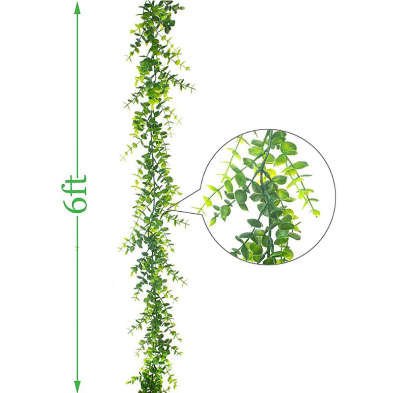 1.8 Meters Artificial Vines Hanging Eucalyptus Leaves Garland Faux Plant For Wedding Backdrop Arch