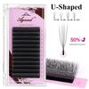 AGUUD New Style U-shaped 3D 4D 5D Eyelash Extension Handmade Soft U Shape W Bloom Premade Fans Volume Lash Lightweight Eyelashes
