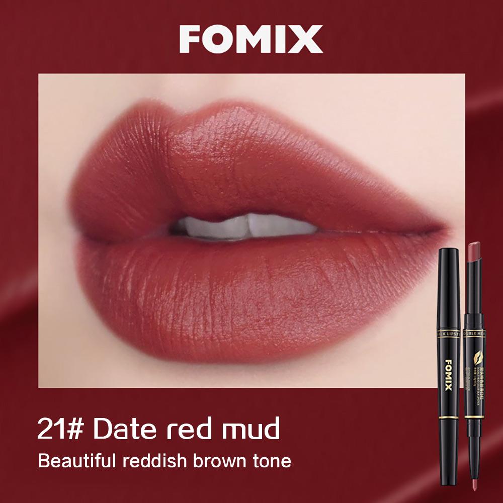 FOMIX Dual-ended Lipstick Silky Texture Matte Matte Finish Not Easy To Stain Outline The Lip Shape Lip Liner