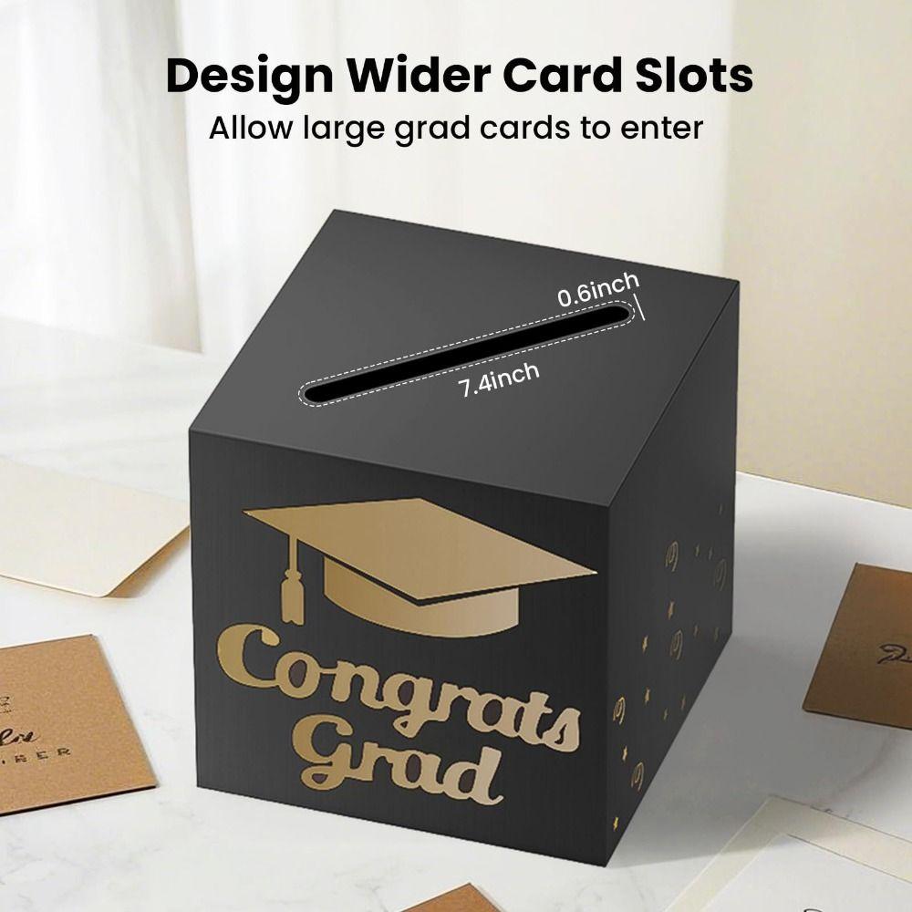 DIY Graduation Game Gift Box Black Golden Money Box Cash Gift Box  Graduation Party Decoration