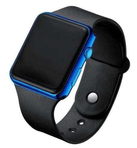 

LED Square Children s Electronic Watch Student Watch One Size синий
