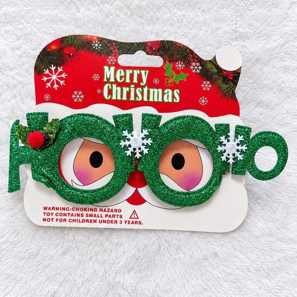Christmas Plastic Glasses Frame, Merry Xmas Party Costume Eyeglasses, Funny Photo Booth Props, Christmas Decorations for Adults and Kids