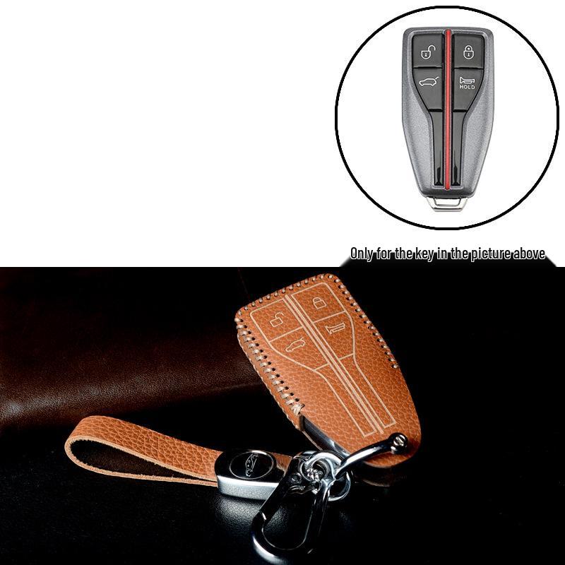 Premium Handmade Leather Key Case for Hongqi H5, 2023 H6, HS3, HS5, HS7, H9 - Women's Edition