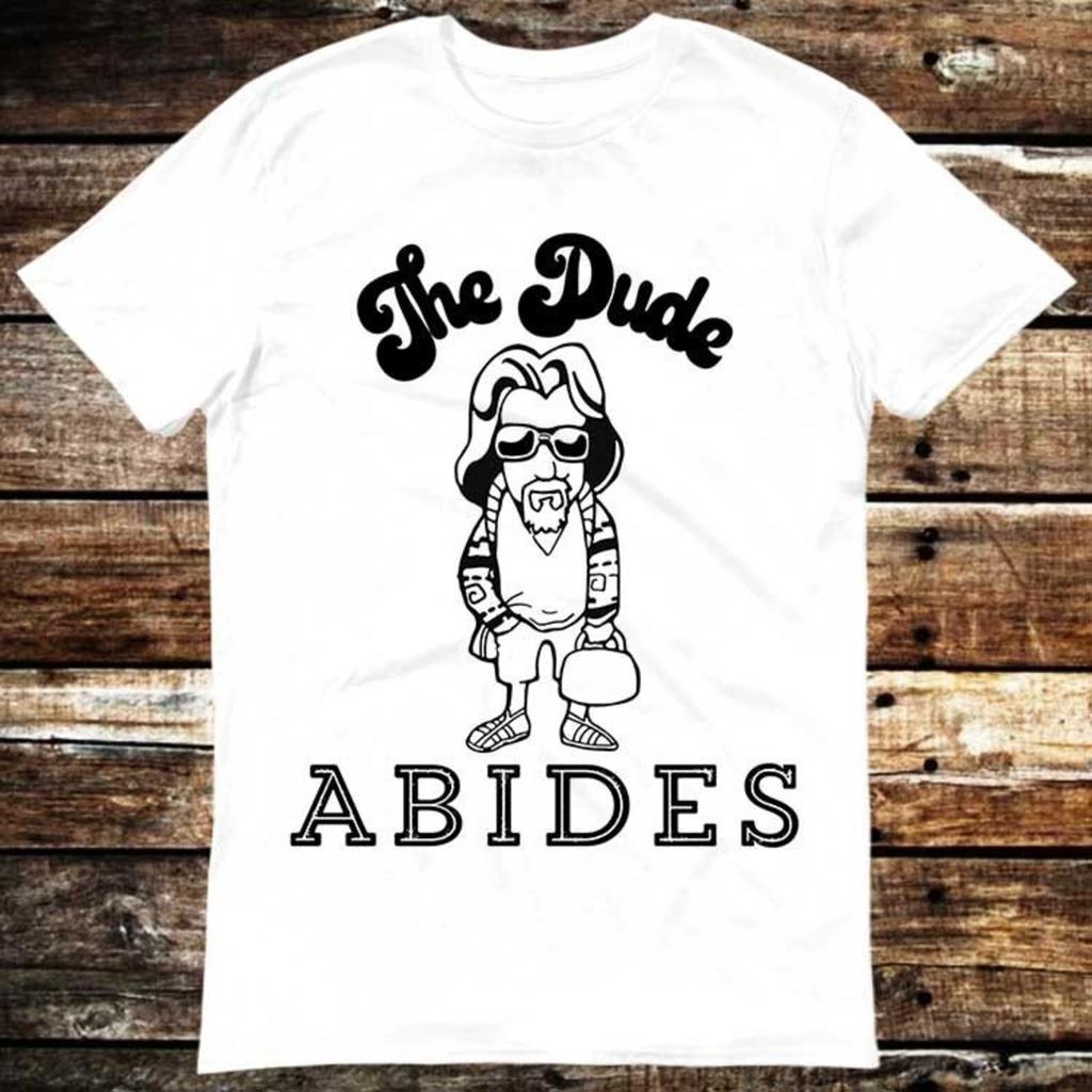 The Dude Abide Big Lebowski TV Series Retro T Shirt Meme Gift Shirt Funny Tee Vintage Style Aesthetic Unisex Gamer Cult Movie Music 6057