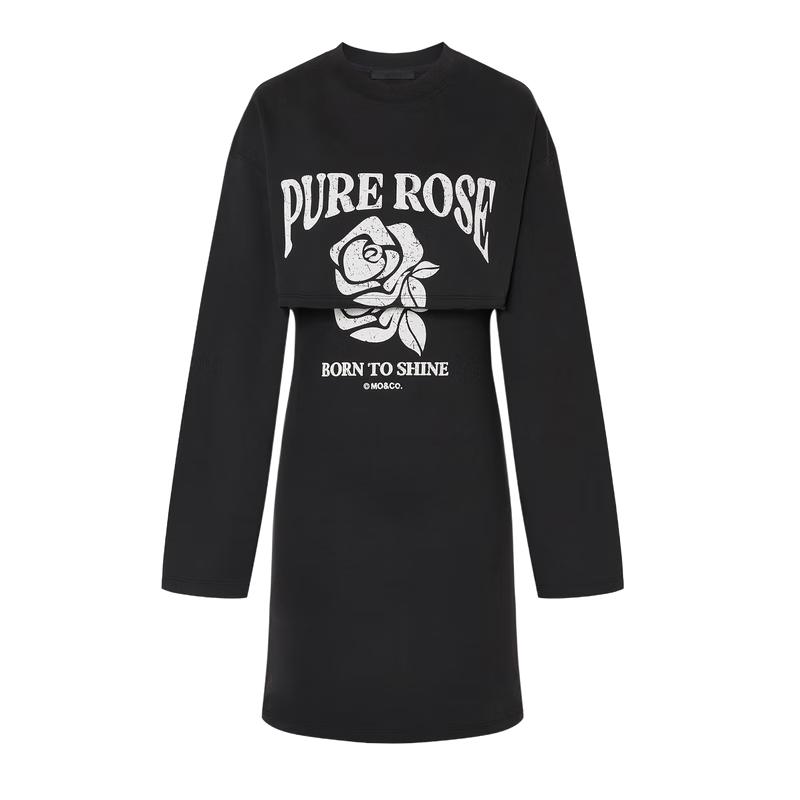 

MO&Co. Комплект футболка с принтом розы и платье-жилет S 160