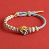 Bracciale Mandala Nodo Chang Rosa Fatto a Mano - Portafortuna Fai da Te Accessorio Gioiello con Corda Intrecciata