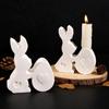 Easter Long-eared Rabbit Egg Candle Holder Mold Cement Plaster Rabbit Love Egg Candle Holder Silicone Mold