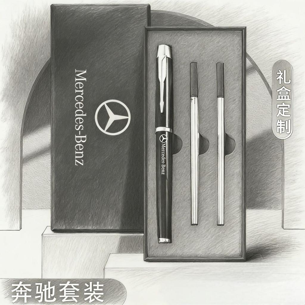 Car Logo Signature European-style Retro Pen Office Business Pens For Mercedes Benz AMG A B C E GL S GLA CLS Class W204 W212 W176 LE2