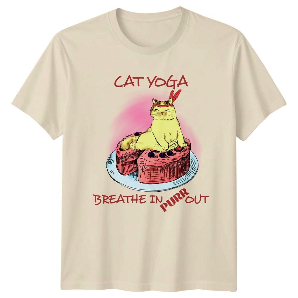 Cat Yoga Breathe In Purr TShirt Funny Cat Animal Lover Birthday Gift