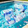 New Inflatable Water Hammock with Armrests PVC Floating Lounger Sofa for Adults Summer Print Pool Float Inflatable Lounger