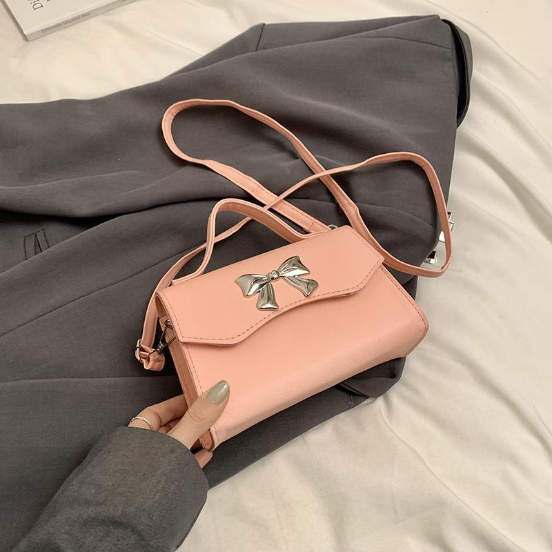 

Нежный нишевый дизайн универсальная сумка-бант 2025 весна и лето новая универсальная ins сумка-мессенджер маленькая квадратная сумка розовый