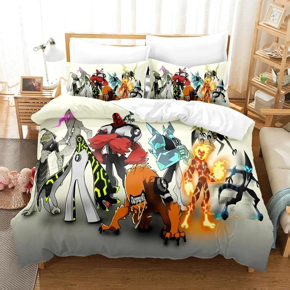 

Cartoon Teenage Hacker Ben Bedding Set 3D Printed Suitable for Bedroom Duvet Cover Set With Pillowcases Kids Home Textile 70x133cm 3pcs