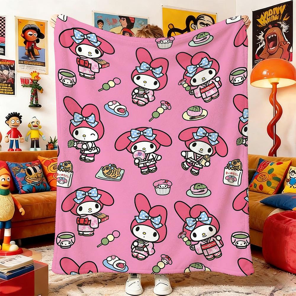 

Throw Blanket for Sofa Blankets and Throws S-Sanrios M-Melodys Bedspread on the Bed Anime Home Decoration Bedspreads Picnic & 75x90cm