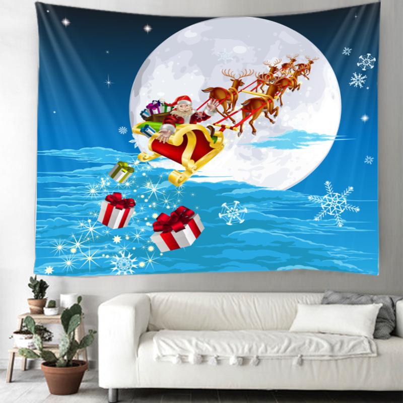 Grenzüberschreitende Weihnachtsfeiertags-Dekorationsszene zum Aufhängen, Stoff-Wandverkleidung, Schlafzimmer-Wandteppich