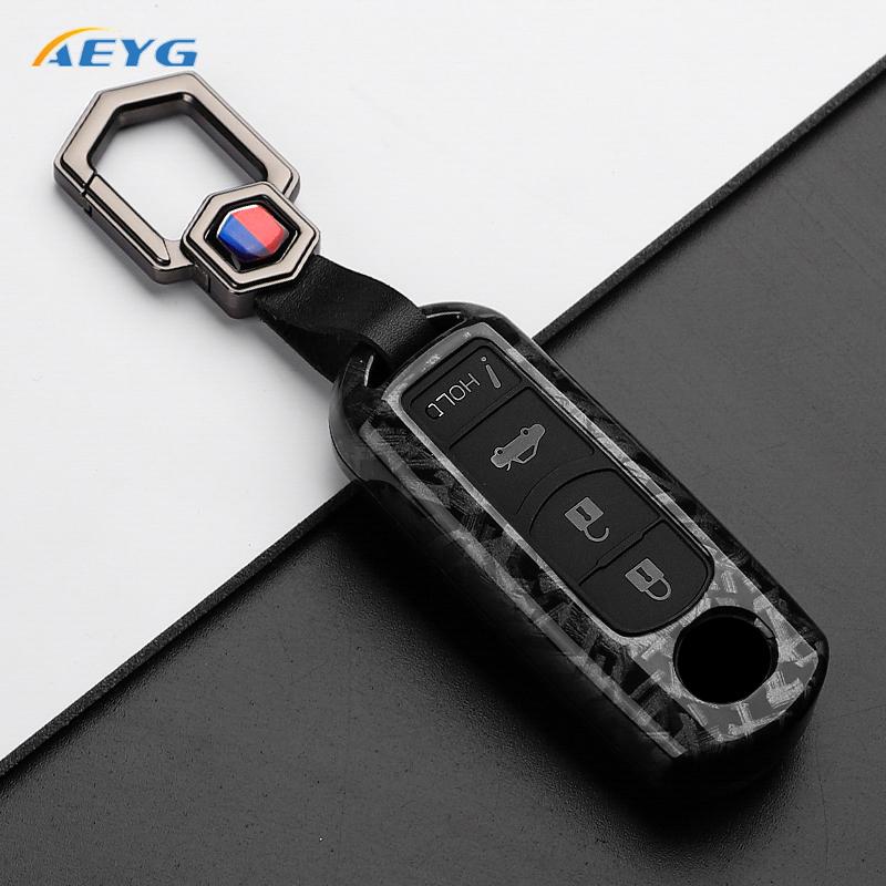 Carbon Fiber Abs Car Key Case Cover For Mazda 2 3 5 6 7 Cx-3 Cx-4 Cx-5 Cx-7 Cx-9 Axela Atenza Keyless Keychain Accessories