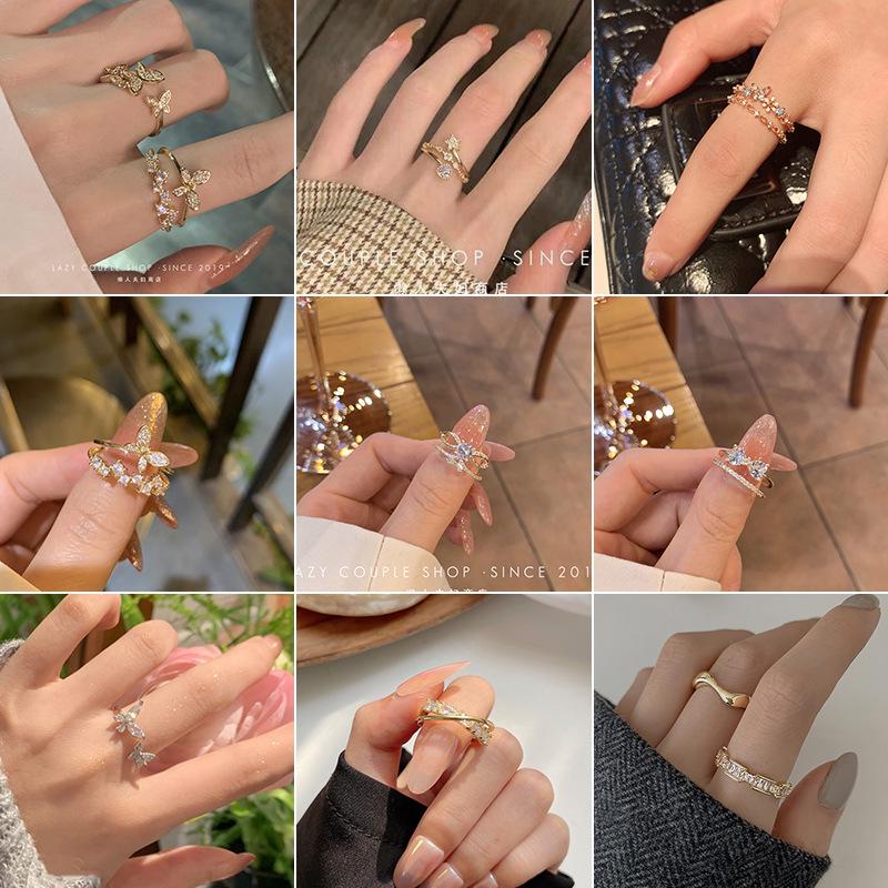 Double Layer Open Zircon Ring - Minimalist Luxury for Women