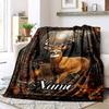 Deer And Turkey Customize Your Name Blanket Warm Comfortable And Soft Blankets Are Suitable For Home Lunch Break Blanket Office Sofa Sofa Gift To