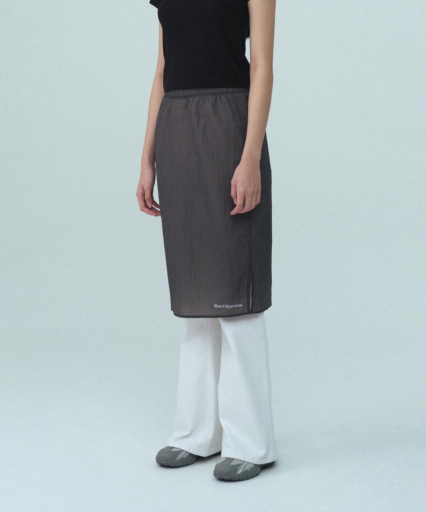 REST&RECREATION See Through Skirt - Charcoal