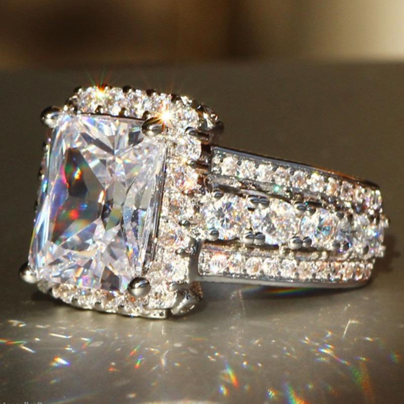 

Rings, Women S Square Diamond Zircon Rings, Accessories 10