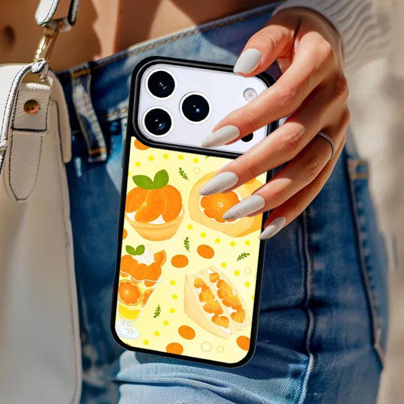 Orange Pattern Phone Case For iPhone 17 Air 14 15 13 12 Max Cover For Apple 16e 11 Pro Max Plus Coque