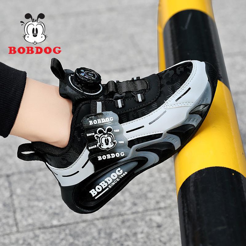 Babu bean boys' shoes running shoes tide 2025 autumn and winter new middle-aged and older children's leather surface children's sports shoes fashionab