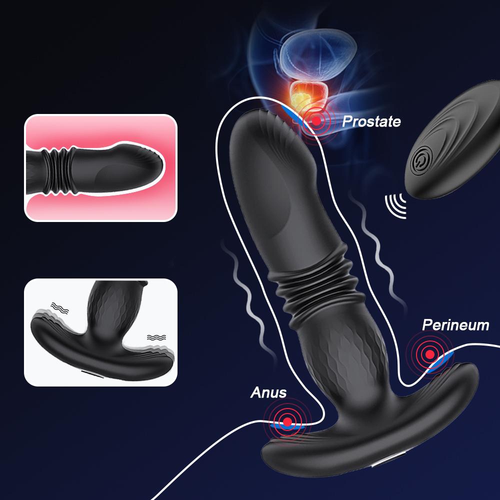 Pánský masážní přístroj na prostatu teleskopický dálkový ovladač Anální zástrčka Sexy hračky Vibrátor Sexuální hračky pro páry Sexshop