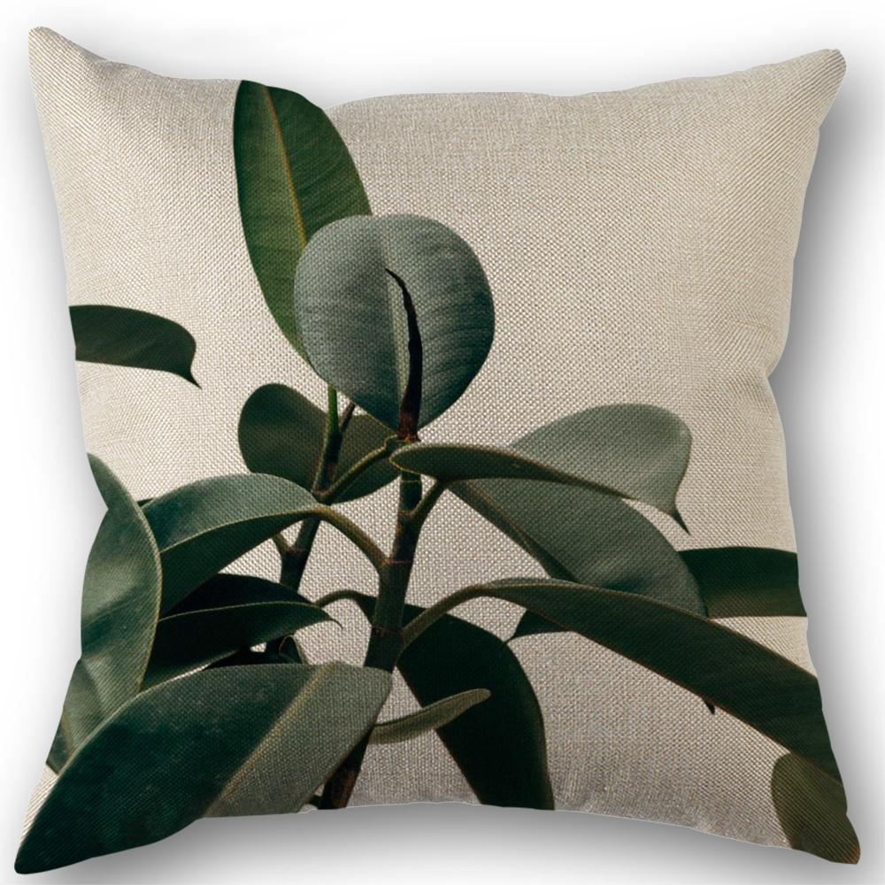 Tropical Forest Leaf Pillow Coversliving Room Sofa Cushion Cover, Soft And Comfortable, Bedroom Room Decoration