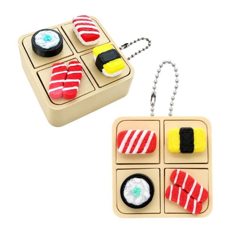 Niedliche Sushi-Tastatur Fidget Schlüsselanhänger 1 Stück Stressabbau PLA 3D Taschenanhänger für Rucksack Dekoration Teenager Tägliche Nutzung Geschenk