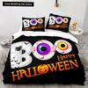 Halloween Boo King Queen Duvet Cover Cartoon Eyes Bedding Set for Kids Teens Adults Little Monster Ghost Polyester Quilt Cover