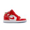 Air 1 Mid SE Grade School 'Barcelona Sweater' (Unisex) Chile Red / White / Pollen Kids' Basketball Shoes DC7248 600
